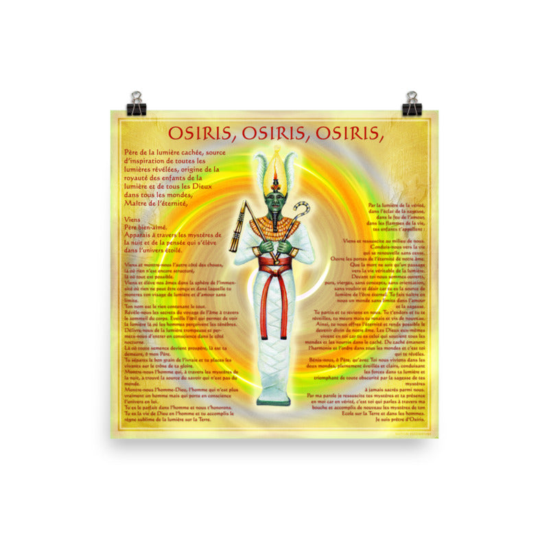 Hommage à Osiris | Poésie théurgique | Affiche essénienne