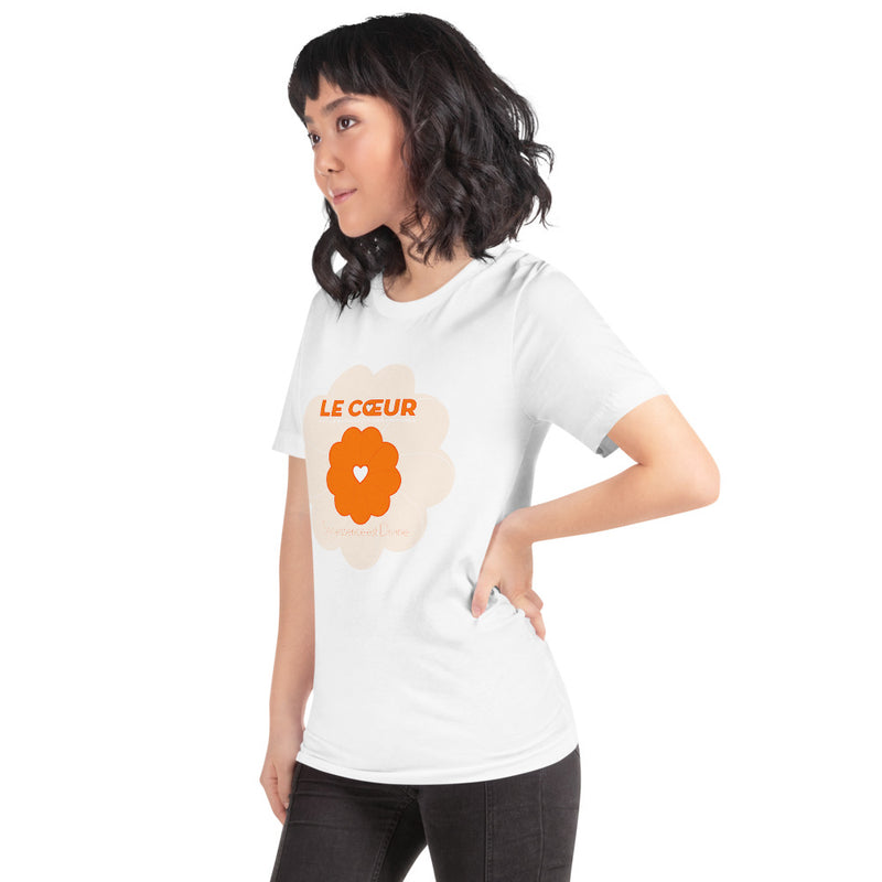 T-shirt Unisexe à Manches Courtes - motif : le coeur est la passerelle des mondes