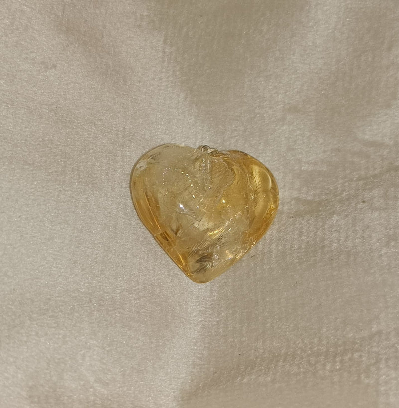 Pendentif coeur en citrine