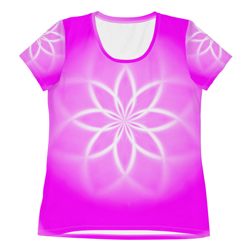 T-shirt de sport pour femmes, imprimé all over | Mandala d'énergie : Harmonie dans la vie et avec son entourage
