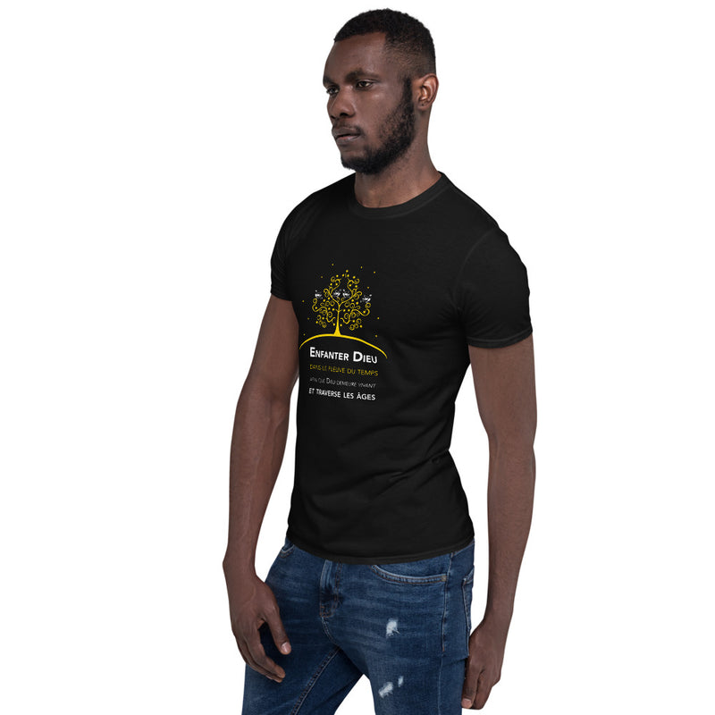 T-shirt Unisexe à Manches Courtes - Motif : Enfanter Dieu dans le fleuve du temps
