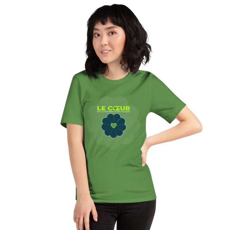 T-shirt Unisexe à Manches Courtes - Motif : le coeur est la passerelle des mondes
