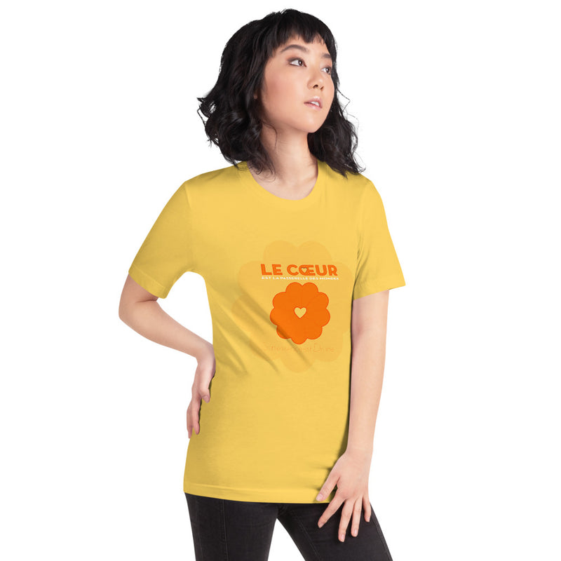T-shirt Unisexe à Manches Courtes - motif : le coeur est la passerelle des mondes